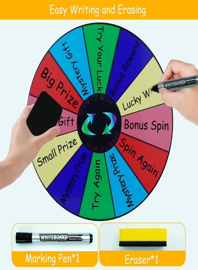 Gelabur Prize Wheel Spinner with Stand -12 Inch Spinning Wheel for Prizes, 12 Slots Color Spin The Wheel Game, Carnival Prize Wheel for Trade Show, Party Games, Casino Games - Image 5